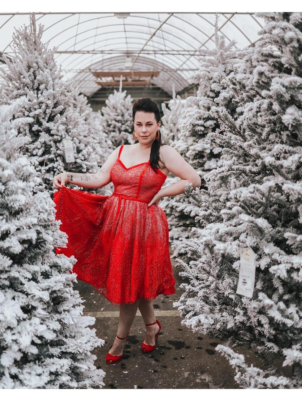 ModCloth x Collectif Florence Occasion Swing Dress Glitter Tulle Size 18 Nwt